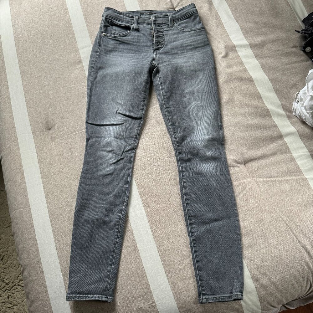 EUC Lucky Brand Mid Rise Skinny Blue Gray Jeans Sz 0 / 25R